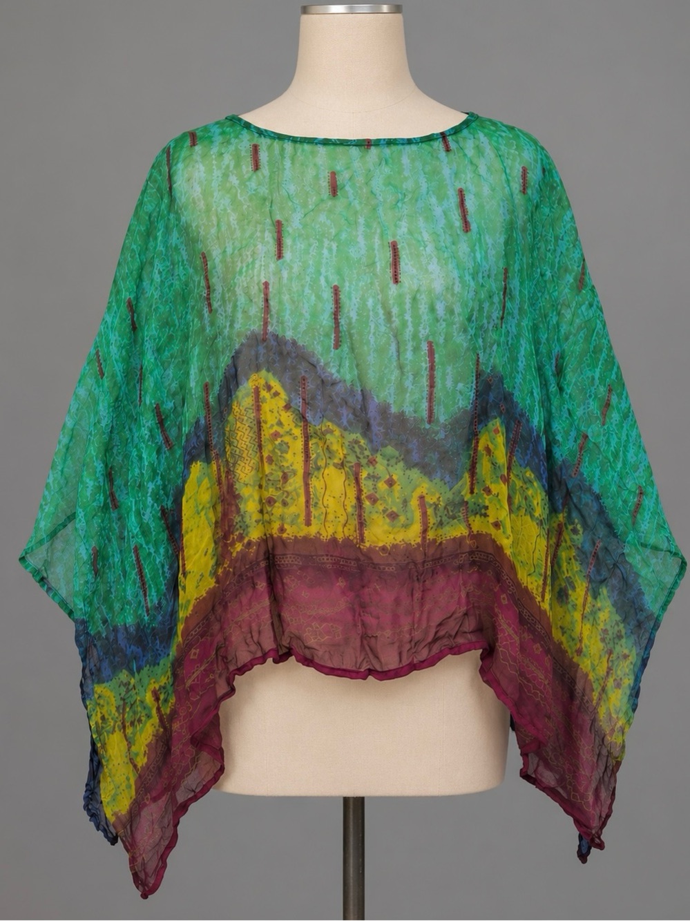 Vintage Sheer TUNIC Open Sleeve Cover Top